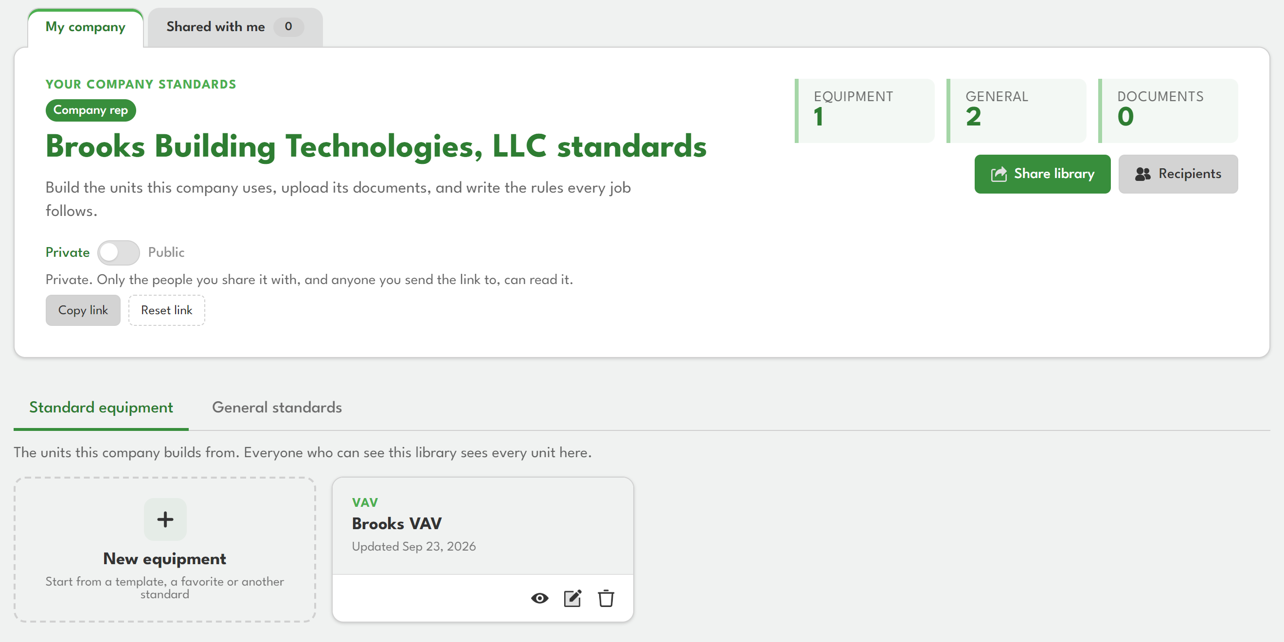 A company standards library